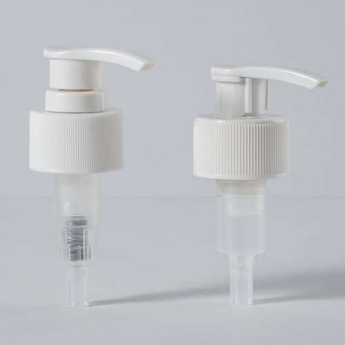 white screw lotion pump